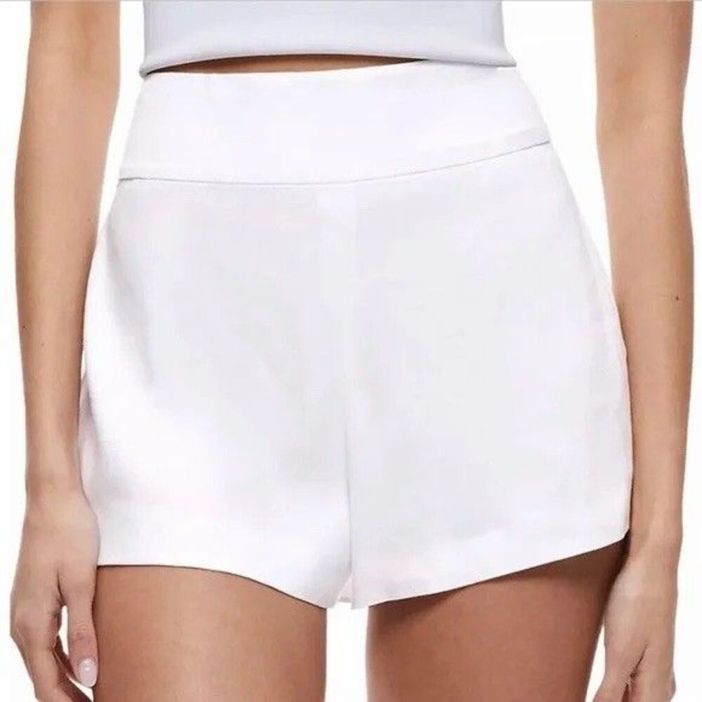 ALICE + OLIVIA Classics Chino High Waist Linen Shorts White - Size 8 NEW Resort